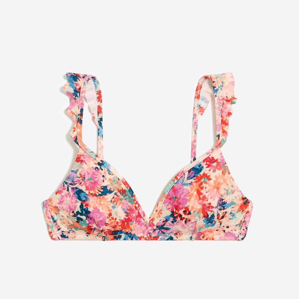 J crew Ruffle-shoulder French Bikini Top